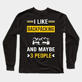 3 People Backpacking Backpack Backpacker Long Sleeve T-Shirt